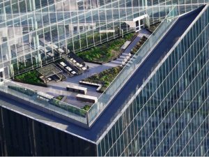Rooftop outdoor workspace rendering
