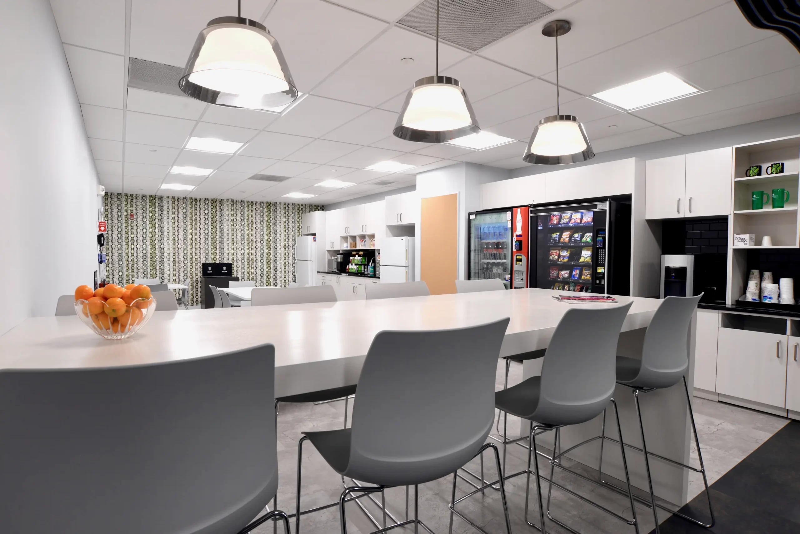 white table and gray seats