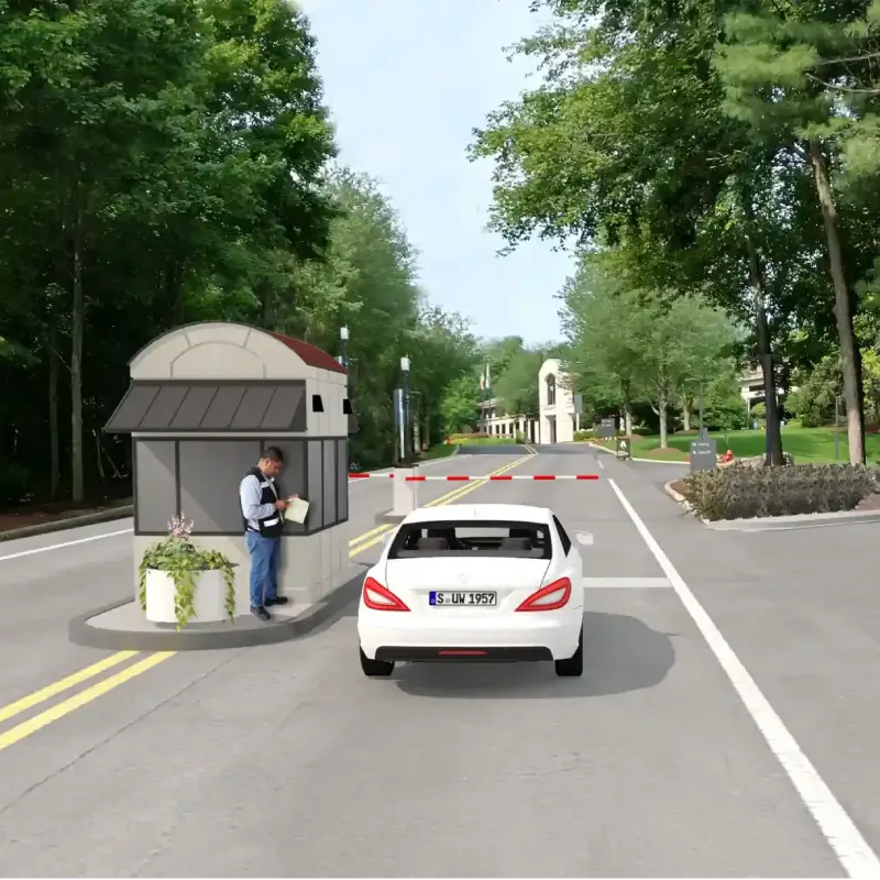 Facility management rendering of gated corporate office design