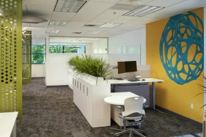Strategic Workplace organized and efficient with two desk areas