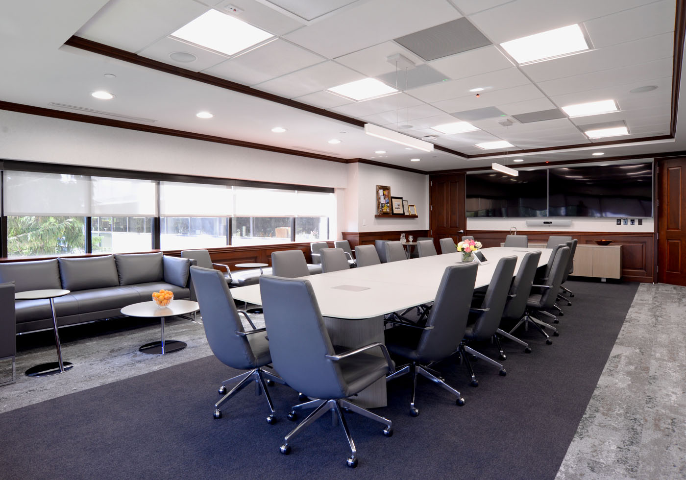 Boardroom design for full service bank corporate office