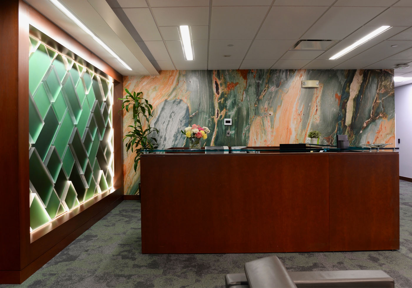 Lobby area for full service bank