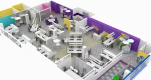 EMD Brancher open space corporate office rendering