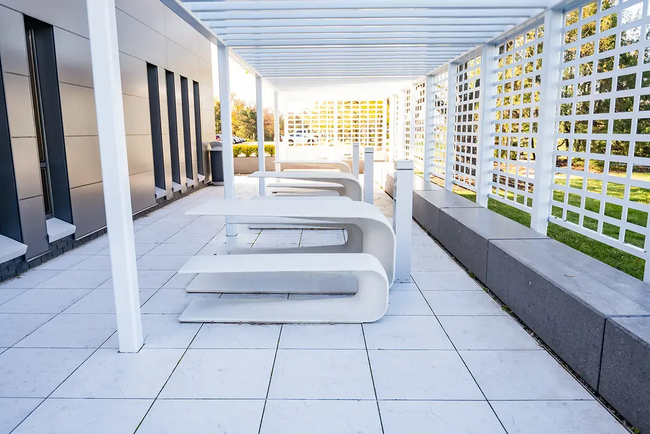 Corporate office outdoor space for wellness
